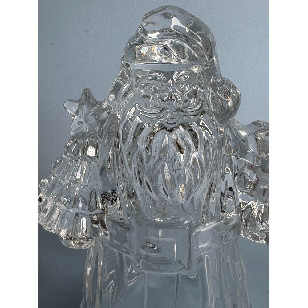 Crystal Santa Claus Figurine Candle Holder Lead Crystal 7.5" Decorative Holiday - Picture 8 of 12